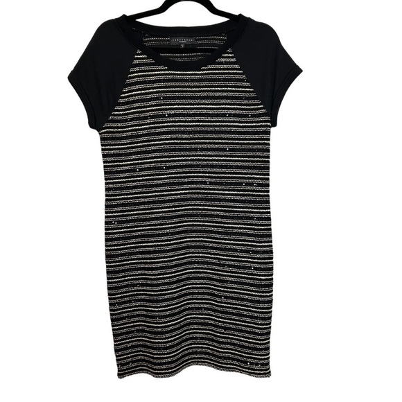 Sanctuary By Anthropologie Black Silver & Gold Dress w/ Side Zipper Accents Sz.S - Picture 9 of 12